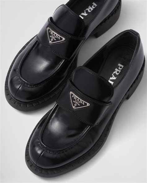 prada chinky loafers|Prada brushed leather loafers women's.